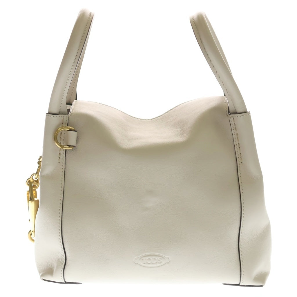 TOD'S(トッズ) バウレット ミニ ハンドバッグ 2way ショルダーバック レザー ホワイト レディース