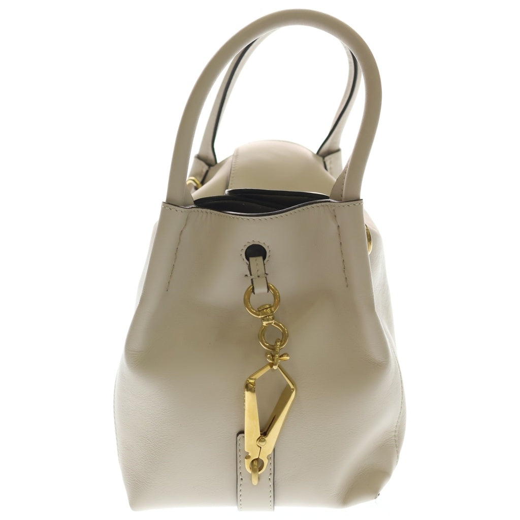 TOD'S(トッズ) バウレット ミニ ハンドバッグ 2way ショルダーバック レザー ホワイト レディース
