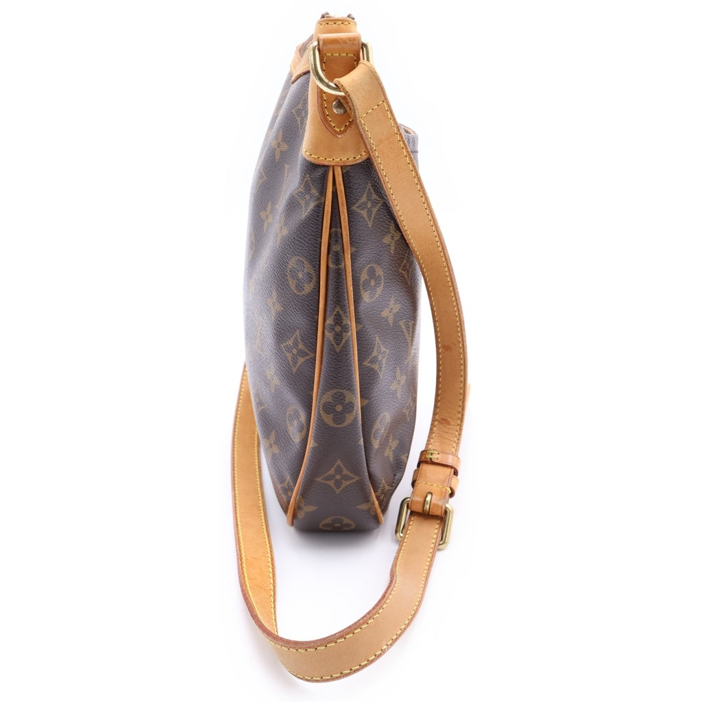 LOUIS VUITTON(ルイヴィトン) モノグラム オデオンPM ショルダーバッグ ブラウン レザー×PVC M56390 ゴールド金具 レディース