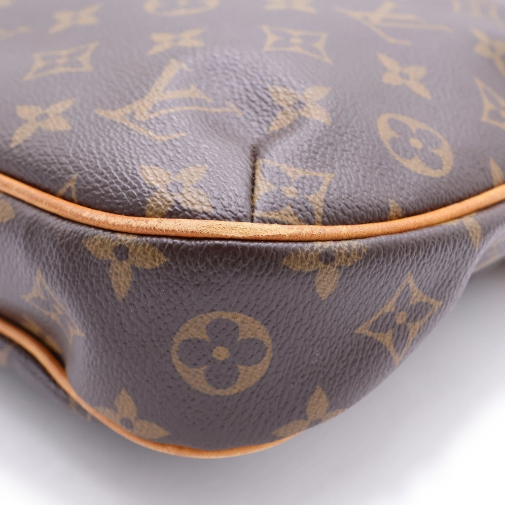 LOUIS VUITTON(ルイヴィトン) モノグラム オデオンPM ショルダーバッグ ブラウン レザー×PVC M56390 ゴールド金具 レディース