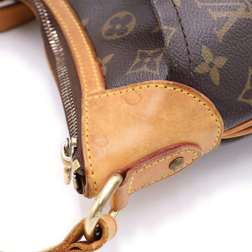 LOUIS VUITTON(ルイヴィトン) モノグラム オデオンPM ショルダーバッグ ブラウン レザー×PVC M56390 ゴールド金具 レディース