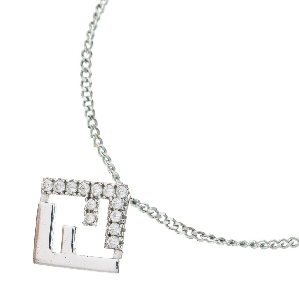 FENDI(フェンディ) FOREVER 8AK337 フォーエバー FFロゴ ラインストーン チェーンネックレス シルバー レディース