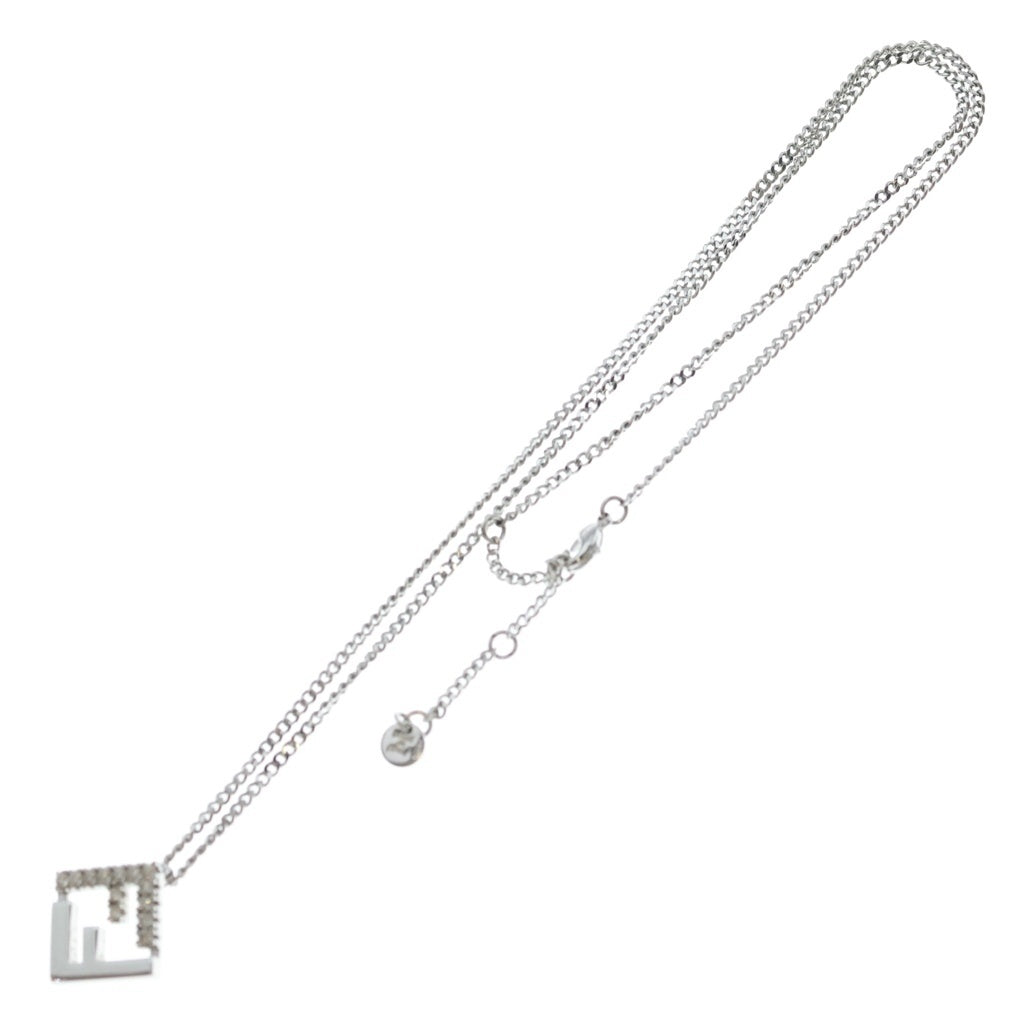 FENDI(フェンディ) FOREVER 8AK337 フォーエバー FFロゴ ラインストーン チェーンネックレス シルバー レディース