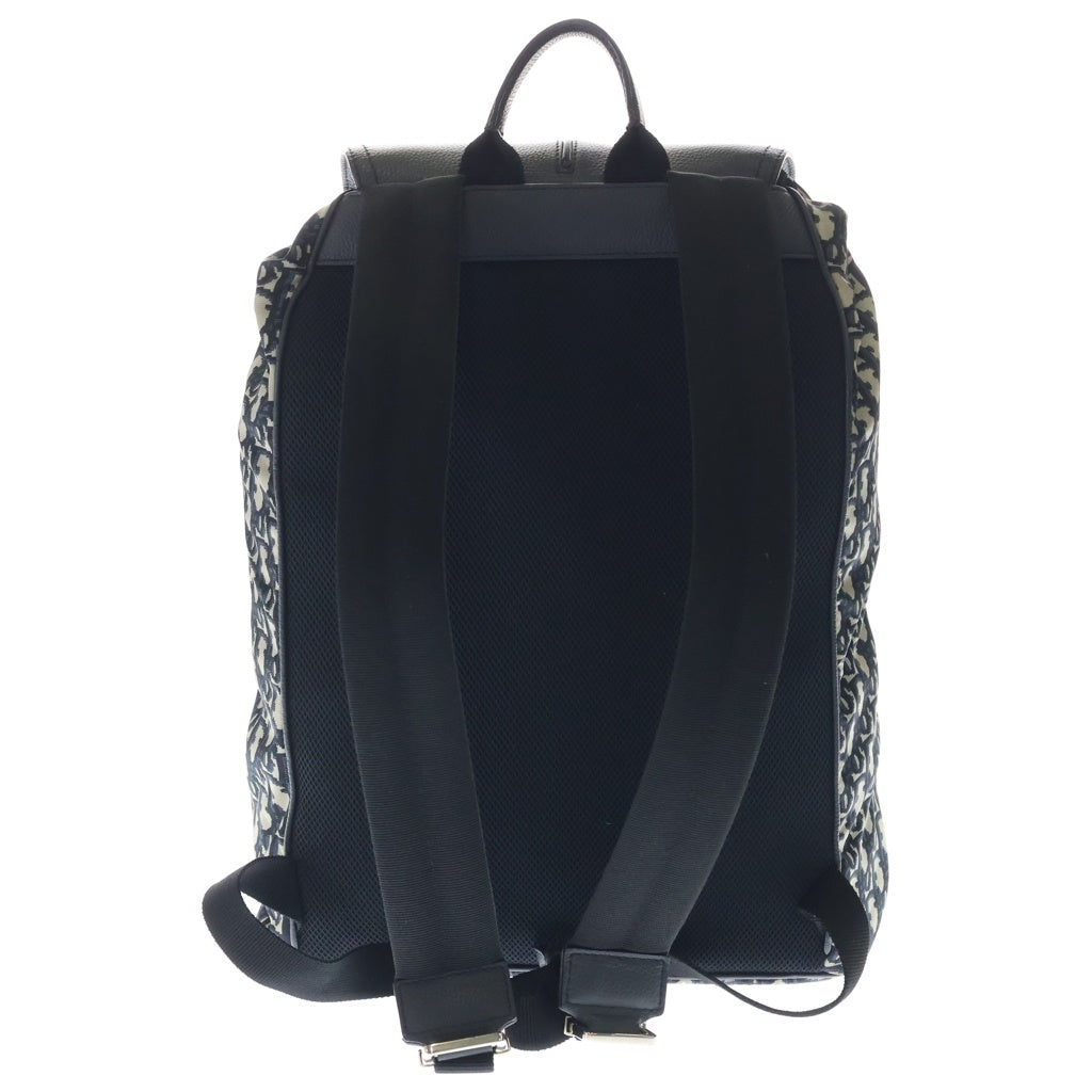 DIOR(ディオール) オブリーク バックパック リュックサック ネイビー ナイロン×レザー シルバー金具