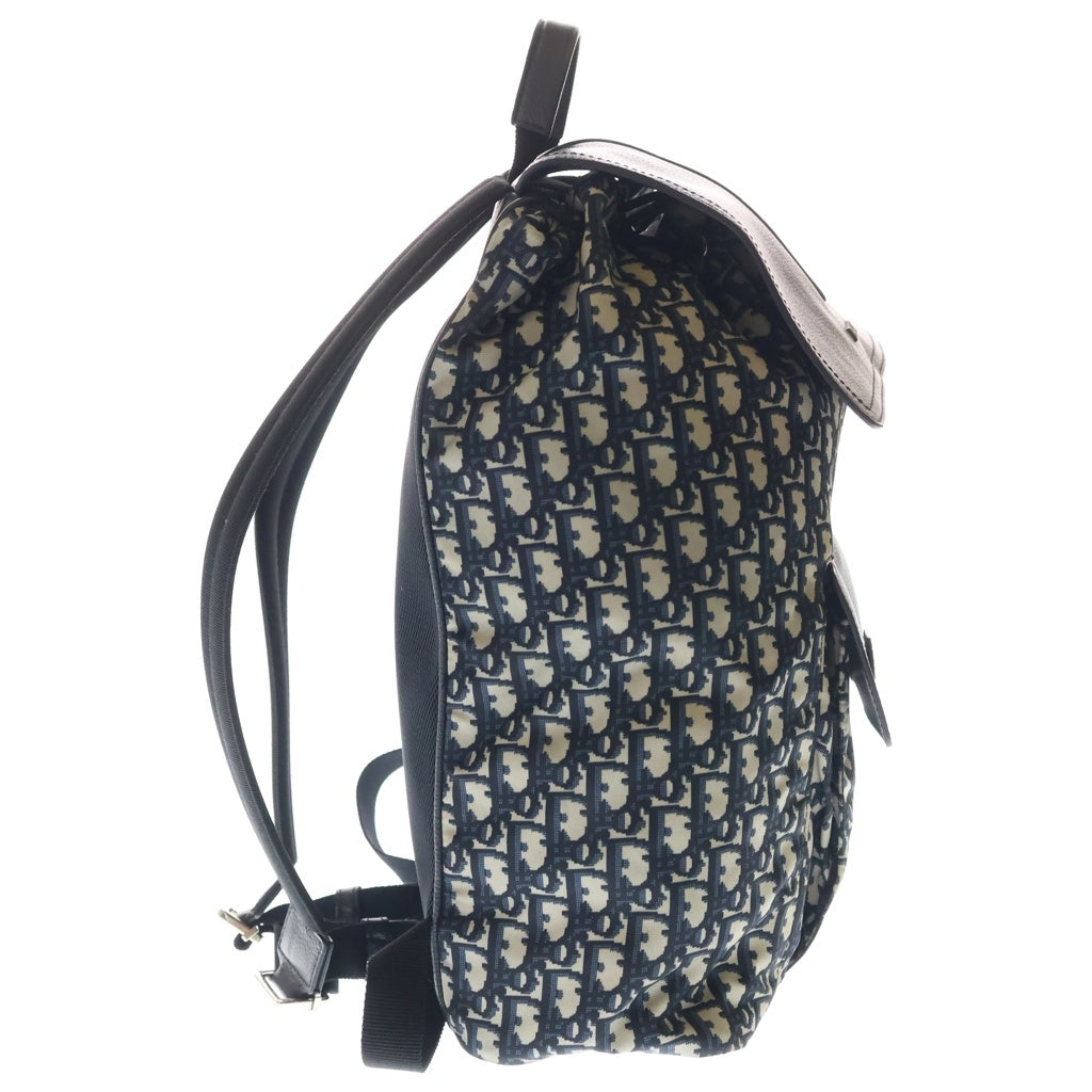 DIOR(ディオール) オブリーク バックパック リュックサック ネイビー ナイロン×レザー シルバー金具