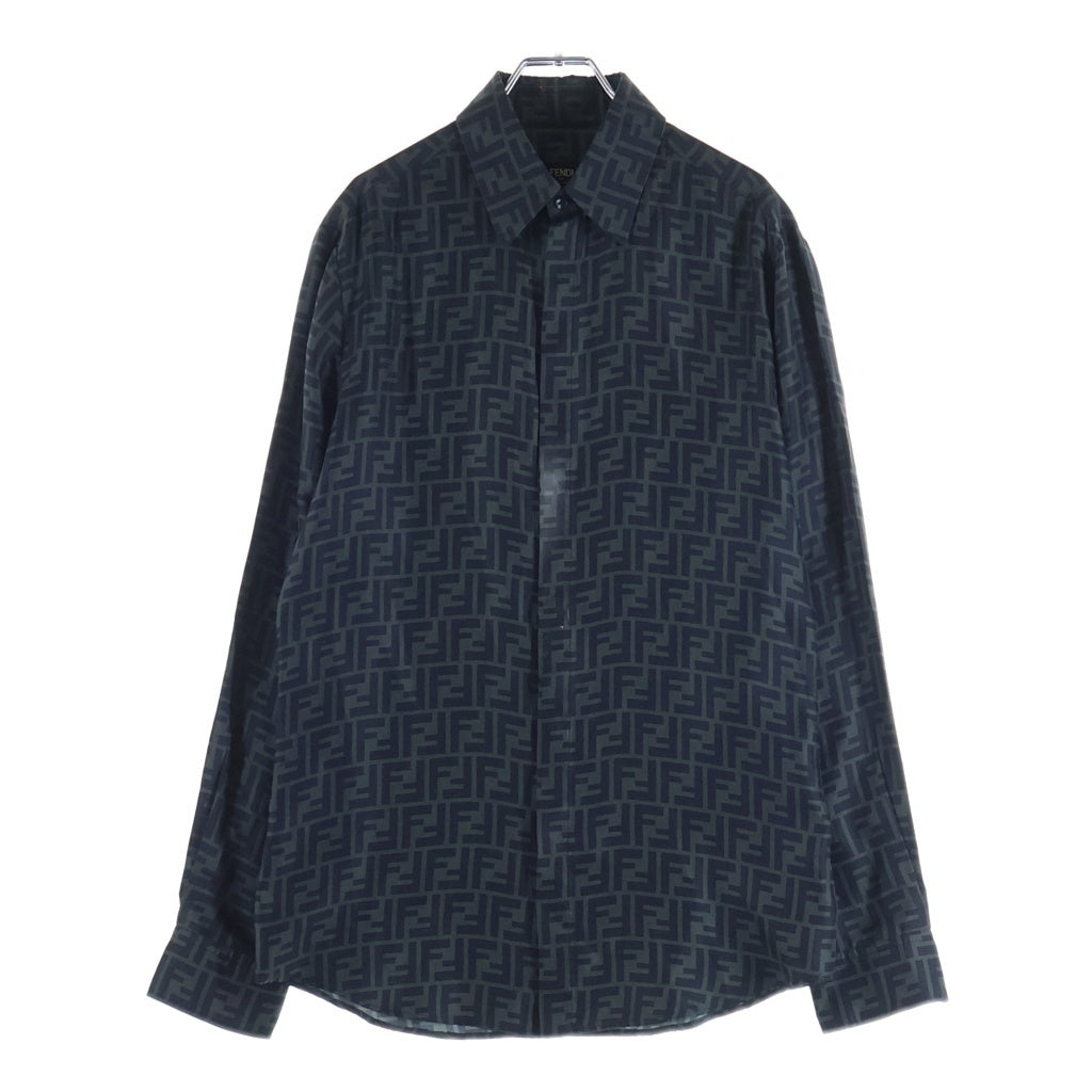 FENDI(フェンディ) ズッカ総柄 長袖シャツ ブラック #39 12CPF-23-273 レディース