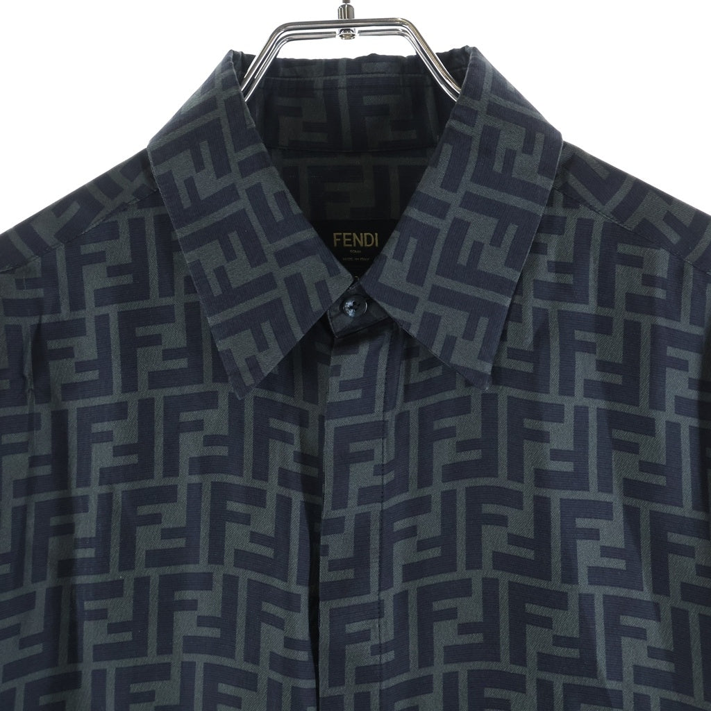 FENDI(フェンディ) ズッカ総柄 長袖シャツ ブラック #39 12CPF-23-273 レディース