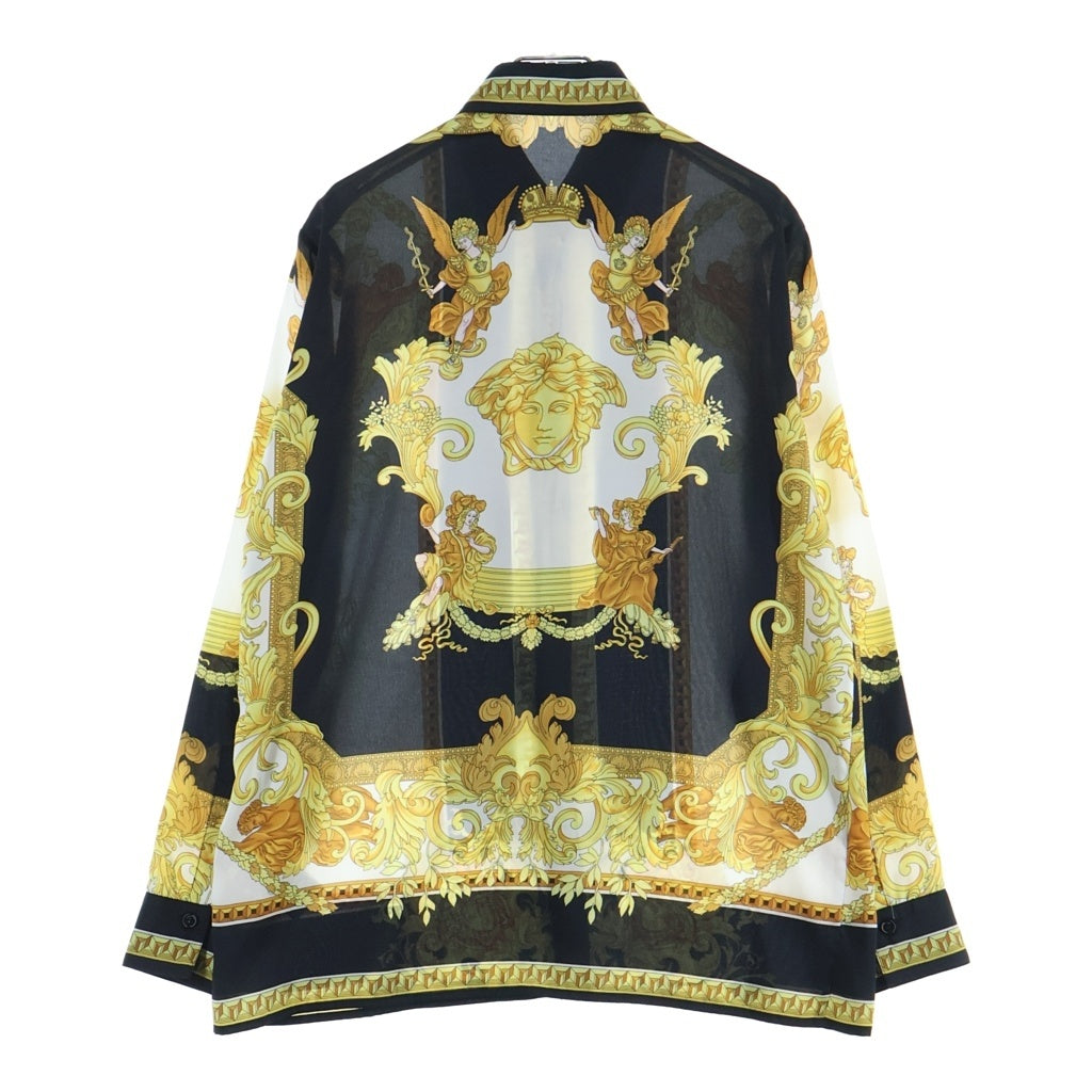 VERSACE(ヴェルサーチ) メデューサ 総柄プリント長袖シャツ ポリエステル ブラック/ホワイト/ゴールド 1001360 1A01219 レディース