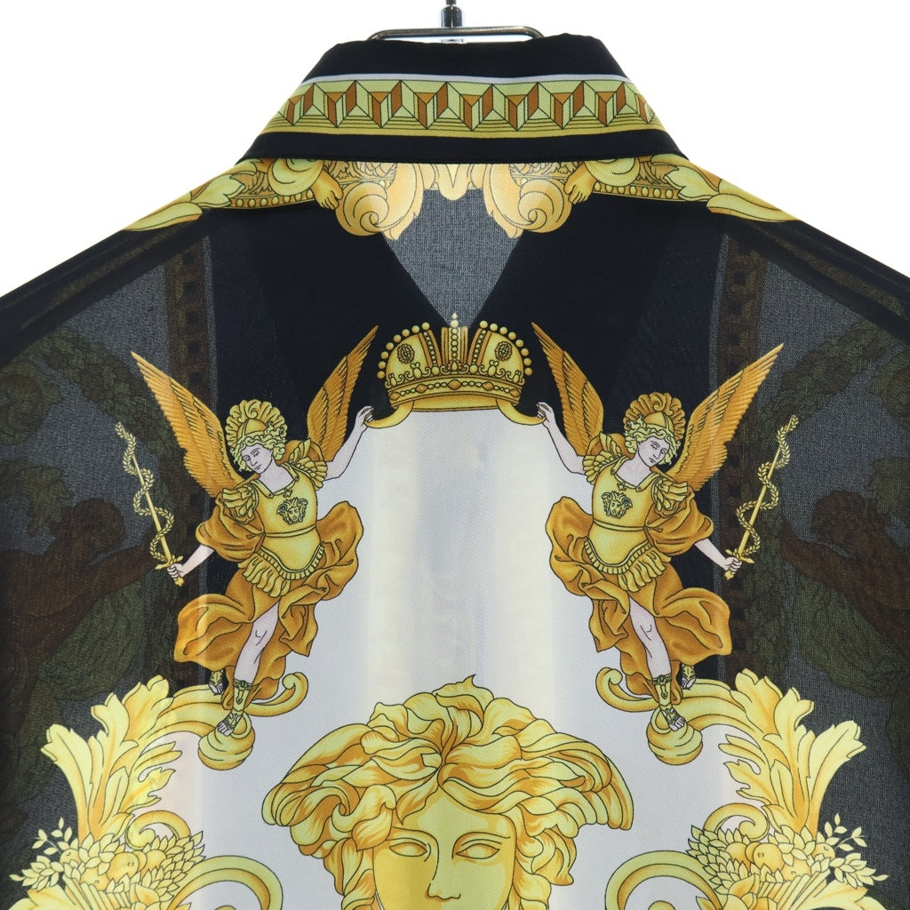 VERSACE(ヴェルサーチ) メデューサ 総柄プリント長袖シャツ ポリエステル ブラック/ホワイト/ゴールド 1001360 1A01219 レディース