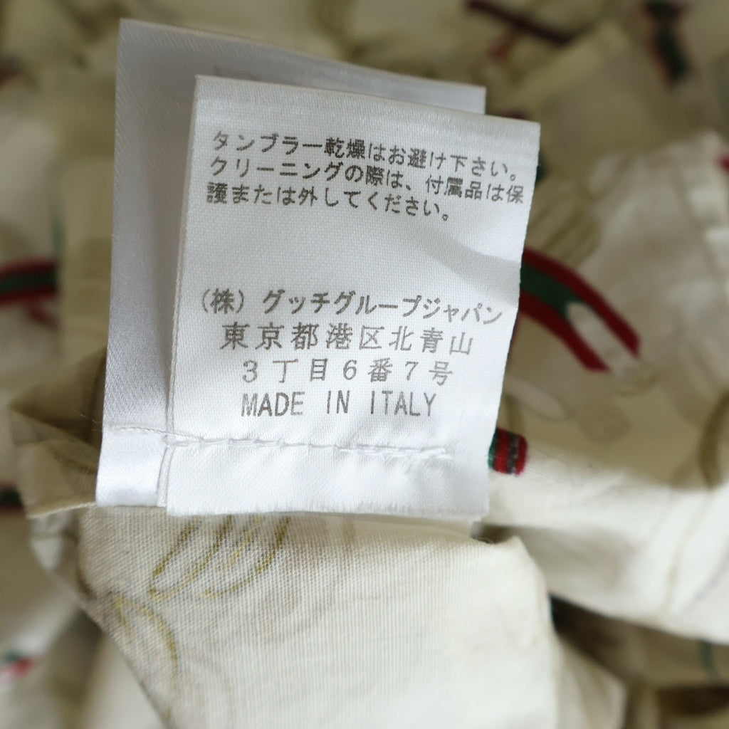 GUCCI(グッチ) ベルト柄 総柄長袖シャツ コットン ポリウレタン イタリア製 ベージュ 204242 ZS519 レディース