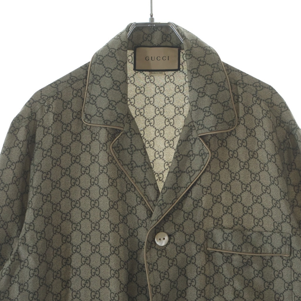 GUCCI(グッチ) パジャマセットアップ【上】 パジャマシャツ GG柄 ベージュ #46 773651 レディース