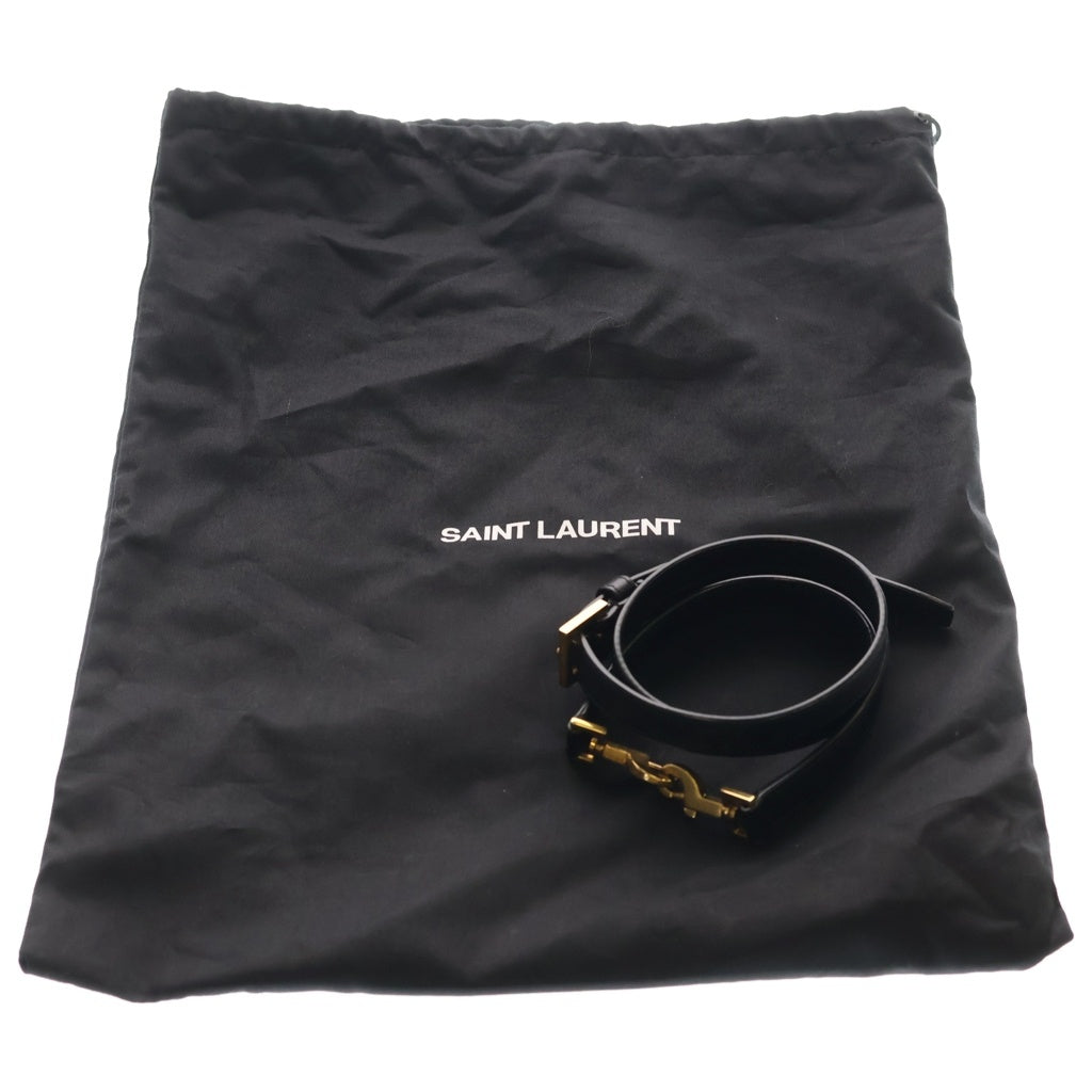 SAINT LAURENT PARIS(サンローランパリ) バケット 2WAYハンドバッグ ショルダーバッグ ブラック レザー 749036 ゴールド金具 レディース