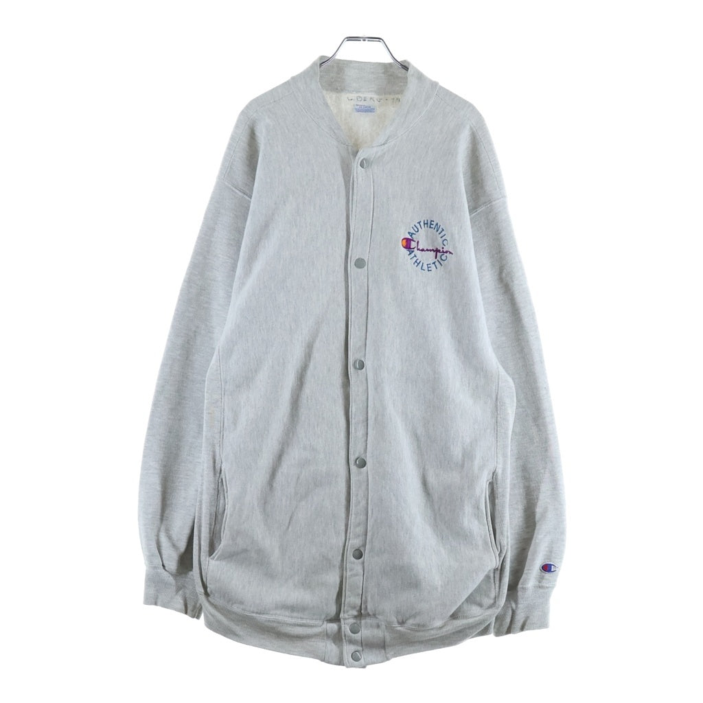 CHAMPION(チャンピオン) 90s リバースウィーブ スナップボタン ジャケット コットン ポリエステル レーヨン USA製 刺繍タグ グレー