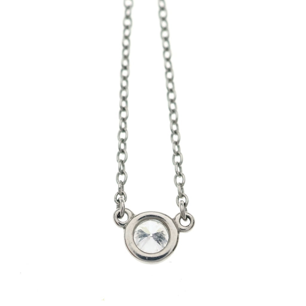 TIFFANY & Co.(ティファニー) エルサ ペレッティ バイザヤード 1P ダイヤ ネックレス TP950 プラチナ シルバー レディース