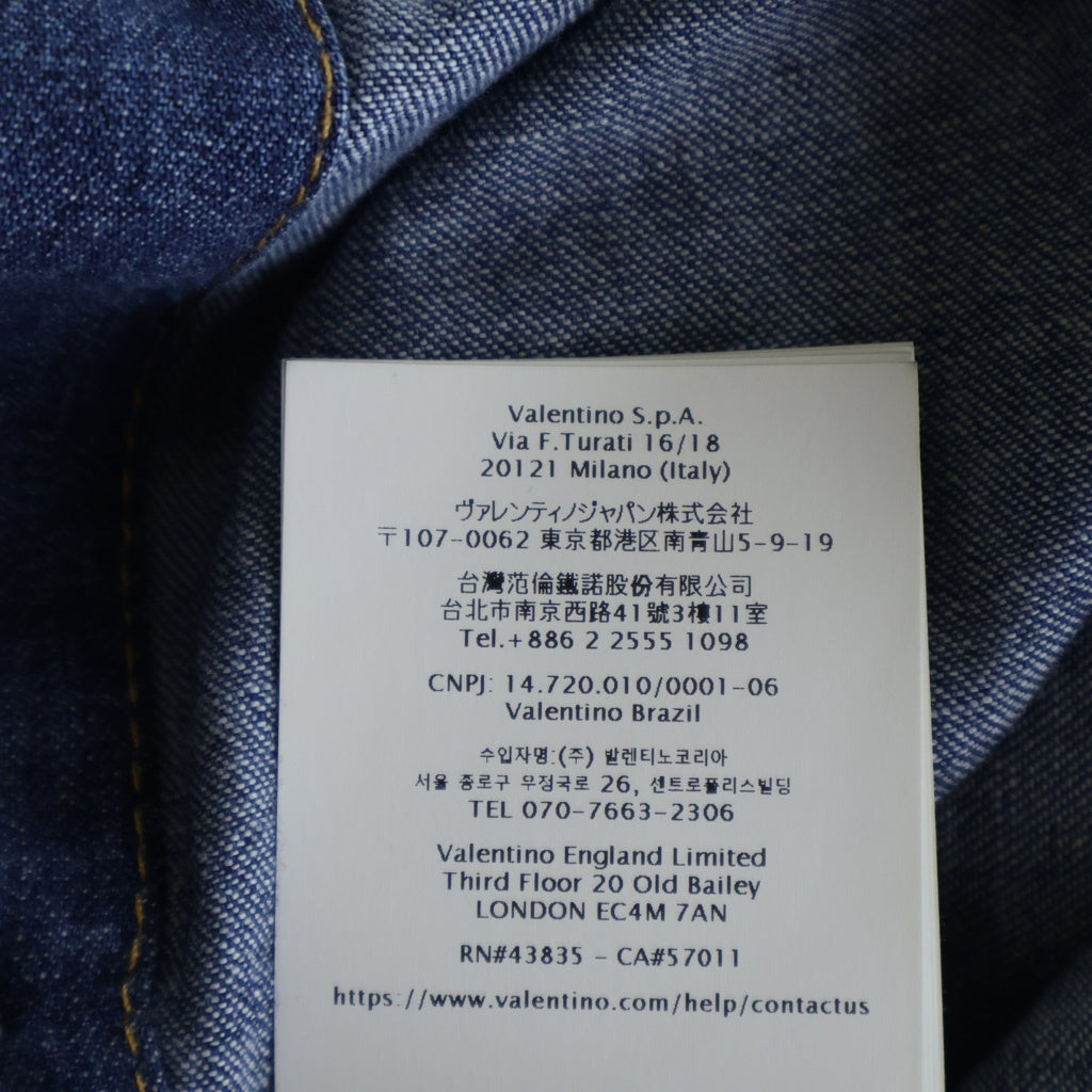 VALENTINO GARAVANI(ヴァレンチノガラヴァーニ) Vロゴ シャンブレー デニム 長袖シャツ インディゴ 8B3DB03K9YA レディース
