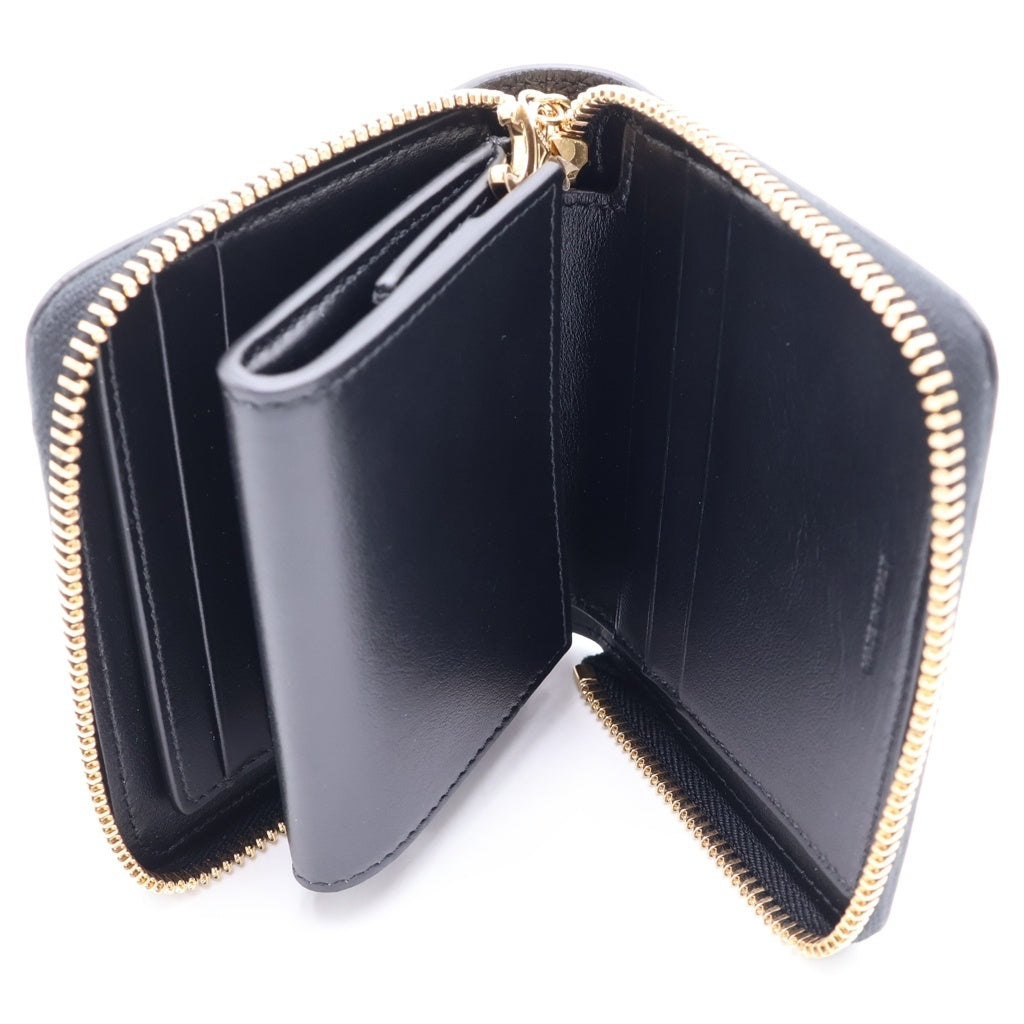 CELINE(セリーヌ) スモール ジップウォレット トリオンフチャーム グレインドカーフスキン レザー 二つ折り財布 ブラック 10N993FVO.38NO レディース