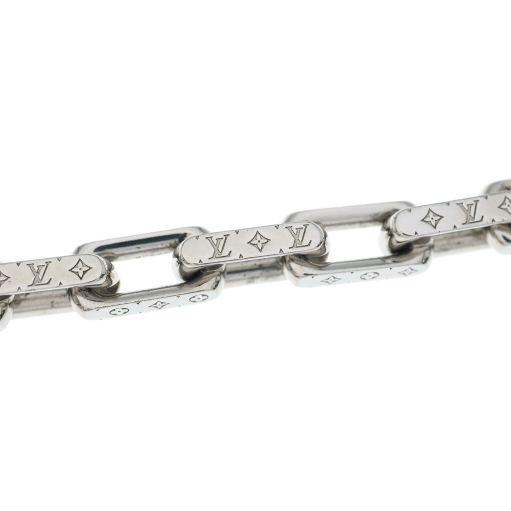 LOUIS VUITTON(ルイヴィトン) コリエ チェーン モノグラム メタル ネックレス シルバー M64196