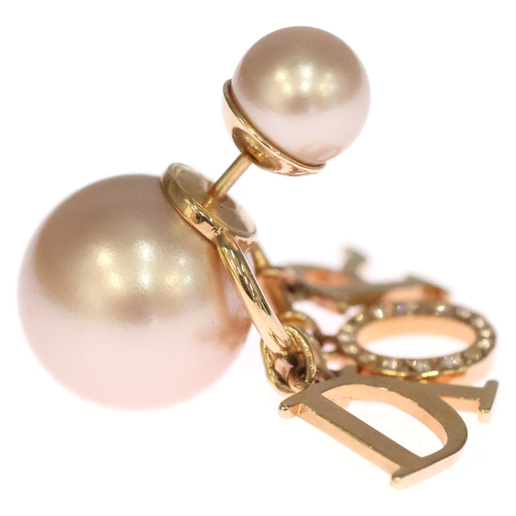 Christian Dior(クリスチャンディオール) Dior Tribales ロゴラインストーン パール ピアス ピンクゴールド E1411TRICY_D12P レディース