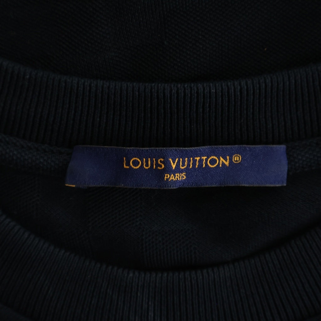 LOUIS VUITTON(ルイヴィトン) 24SS ハーフダミエ 鹿の子ポケットTシャツ ブラック #L RM241Q VHI HJY40W
