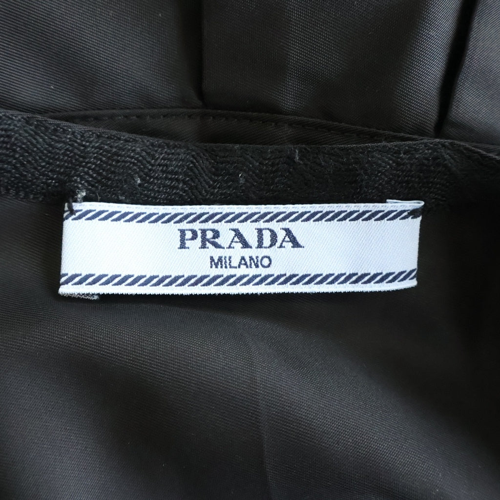 PRADA(プラダ) プリーツ切り替え ナイロンスカート イタリア製 ブラック 21H711 レディース