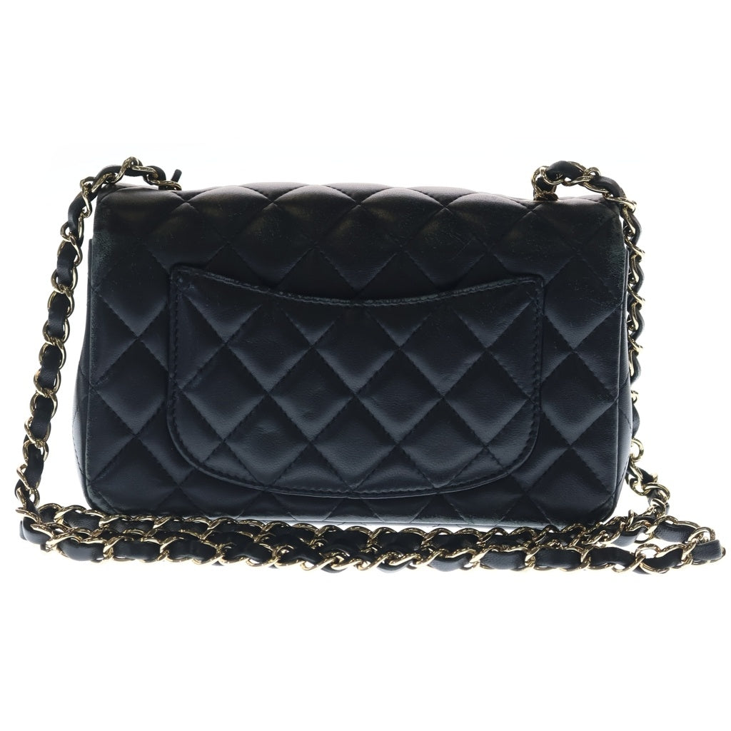 CHANEL(シャネル) マトラッセ ミニ ラムスキン レザー シングルチェーン ショルダーバッグ ゴールド金具 ブラック 30番台 A69900 レディース