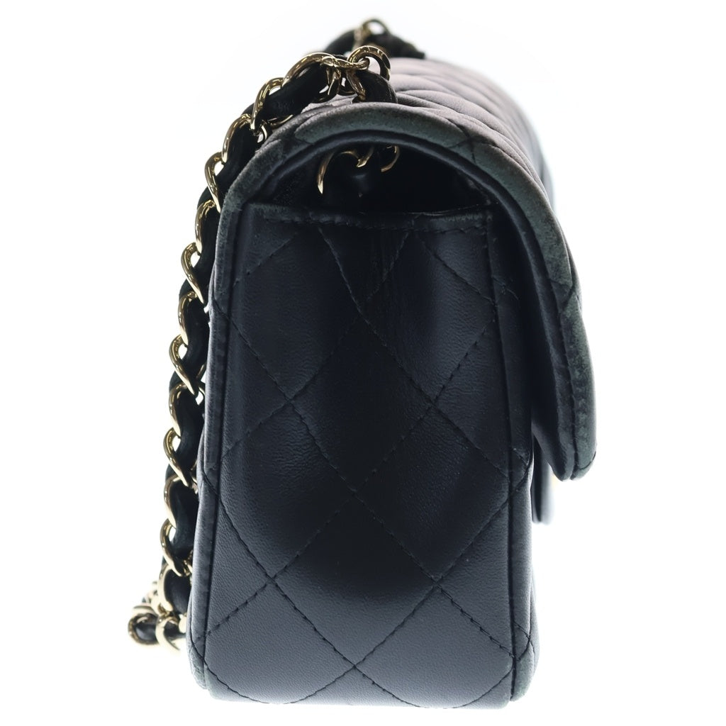 CHANEL(シャネル) マトラッセ ミニ ラムスキン レザー シングルチェーン ショルダーバッグ ゴールド金具 ブラック 30番台 A69900 レディース