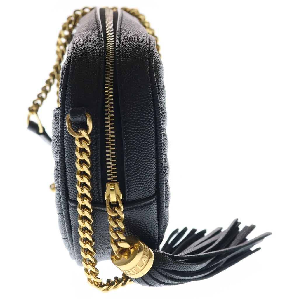 SAINT LAURENT PARIS(サンローランパリ) ルー チェーンショルダーバッグ ミニバッグ ブラック レザー 612579 ゴールド金具 レディース