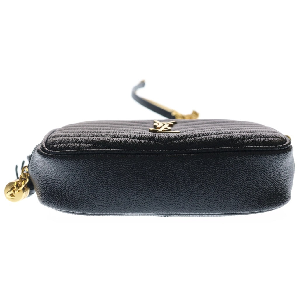SAINT LAURENT PARIS(サンローランパリ) ルー チェーンショルダーバッグ ミニバッグ ブラック レザー 612579 ゴールド金具 レディース