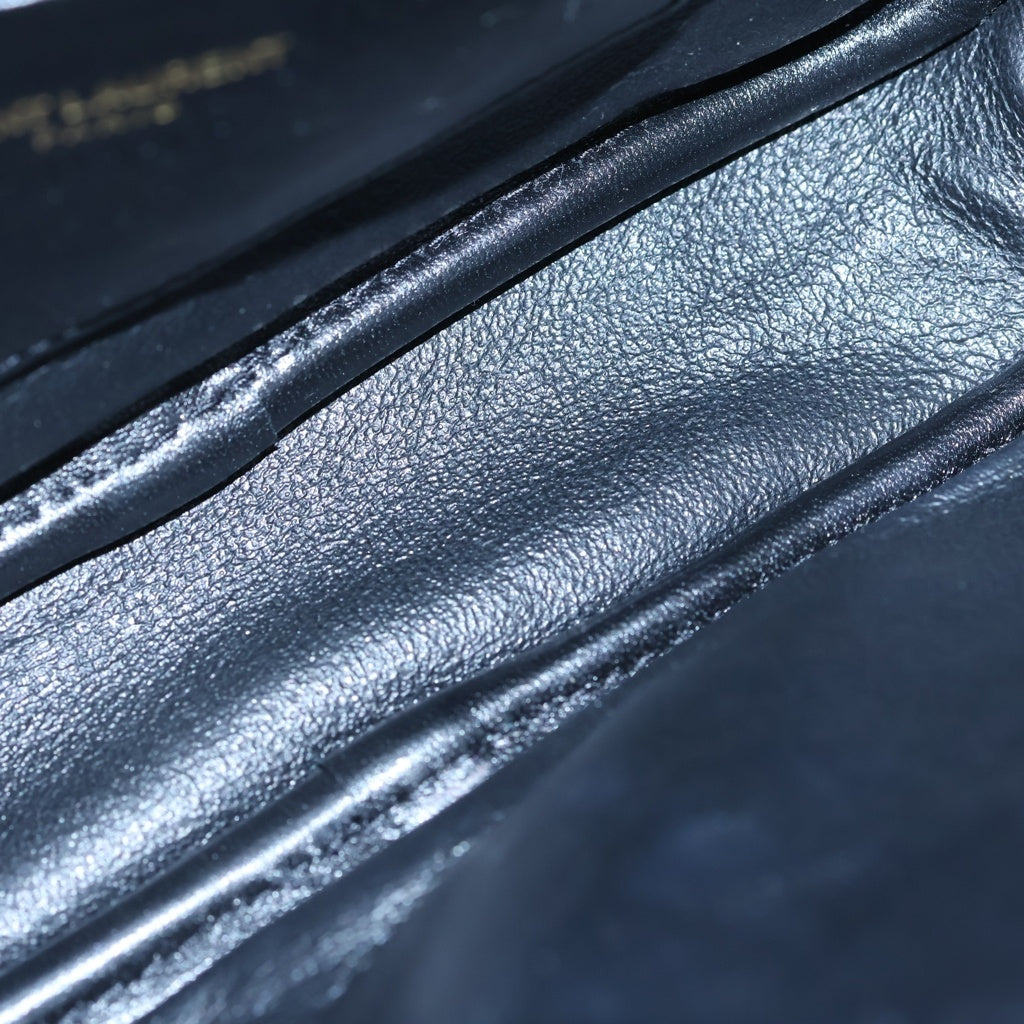 SAINT LAURENT PARIS(サンローランパリ) ルー チェーンショルダーバッグ ミニバッグ ブラック レザー 612579 ゴールド金具 レディース