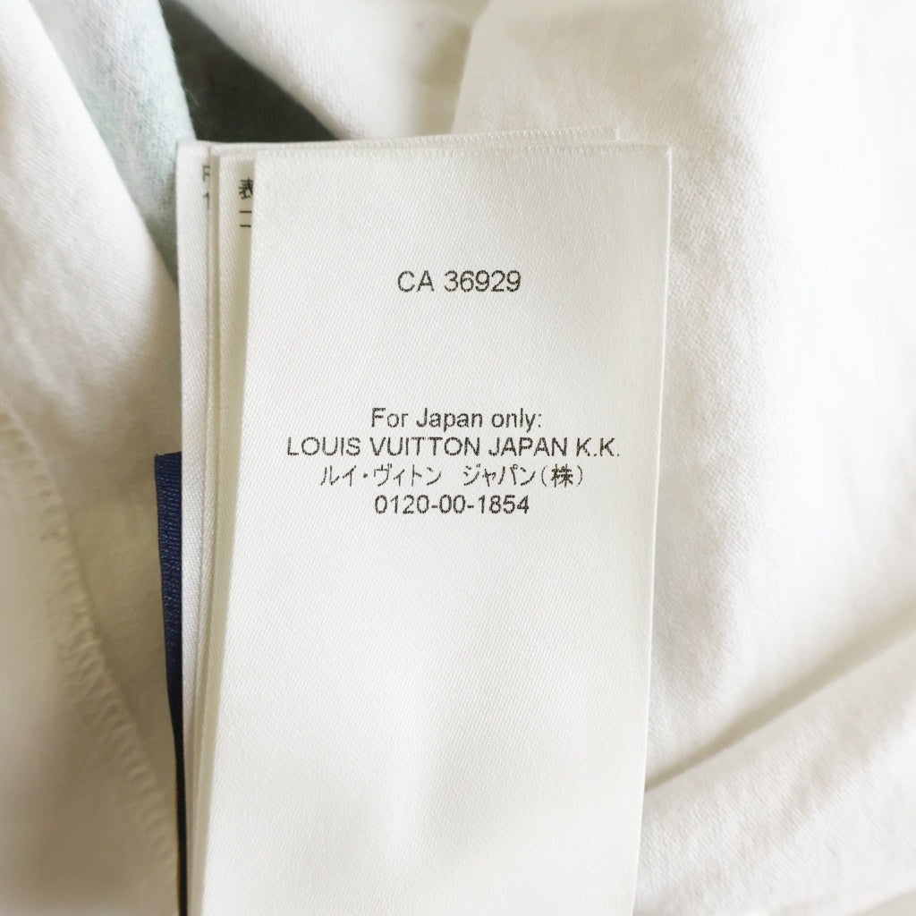 LOUIS VUITTON(ルイヴィトン) 25SS エンベリッシュド グラフィックプリント ビジュー ラインストーン ロゴ クルーネック 半袖Tシャツ ホワイト #M RM251M