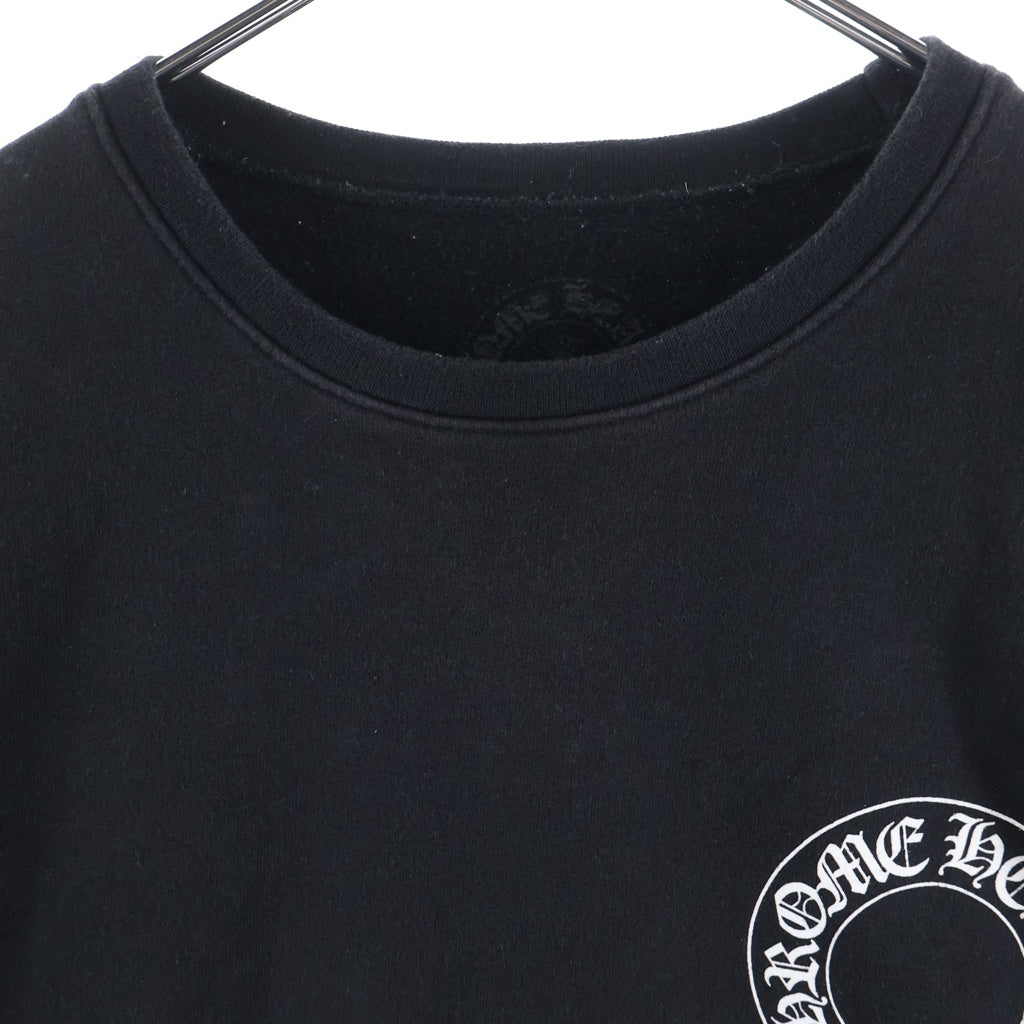 CHROME HEARTS(クロムハーツ) アームフローラルクロス ホースシューバックプリント スウェットトレーナー ブラック #M