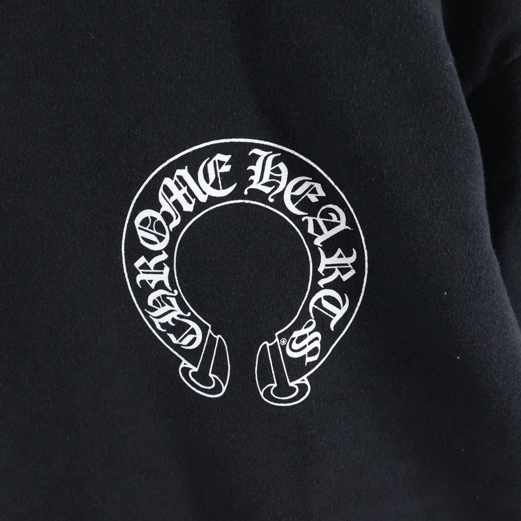 CHROME HEARTS(クロムハーツ) アームフローラルクロス ホースシューバックプリント スウェットトレーナー ブラック #M