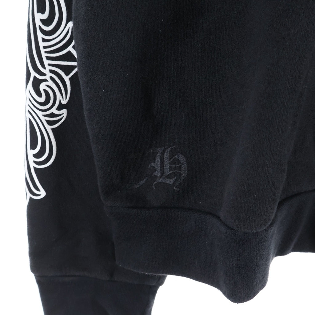 CHROME HEARTS(クロムハーツ) アームフローラルクロス ホースシューバックプリント スウェットトレーナー ブラック #M