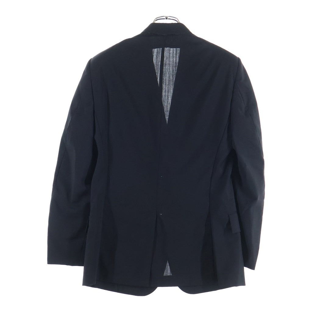 BURBERRY(バーバリー) ウールギャバジン 2B テーラードジャケット スーツ 肩パッド ブラック WO406811
