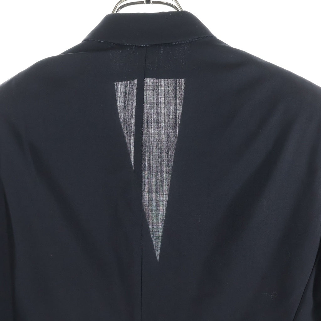 BURBERRY(バーバリー) ウールギャバジン 2B テーラードジャケット スーツ 肩パッド ブラック WO406811