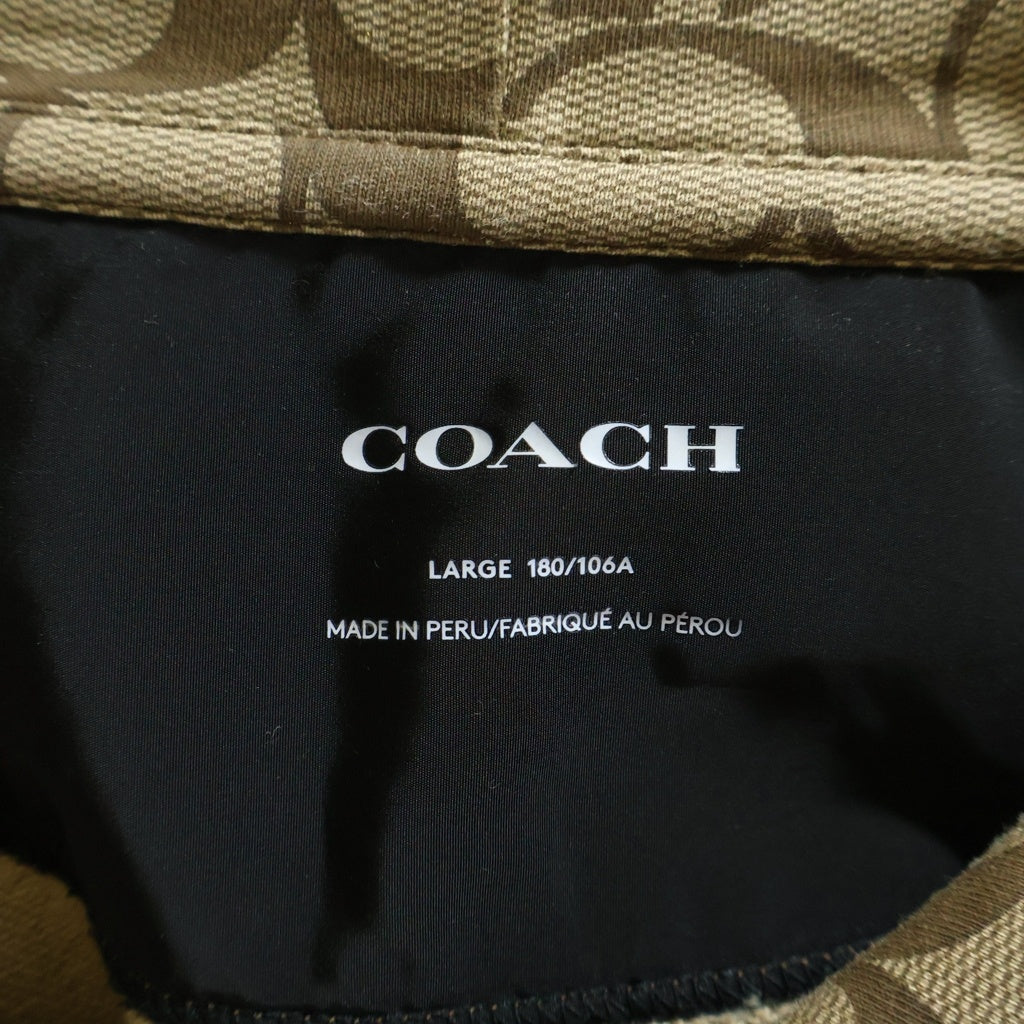 COACH(コーチ) モノグラム ラバーパッチロゴ プルオーバーパーカー フーディー コットン ブラウン 233092