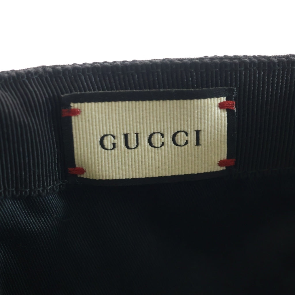 GUCCI(グッチ) GGキャンバス ベースボールキャップ 帽子 総柄 シェリーライン ロゴ ブラック 200035