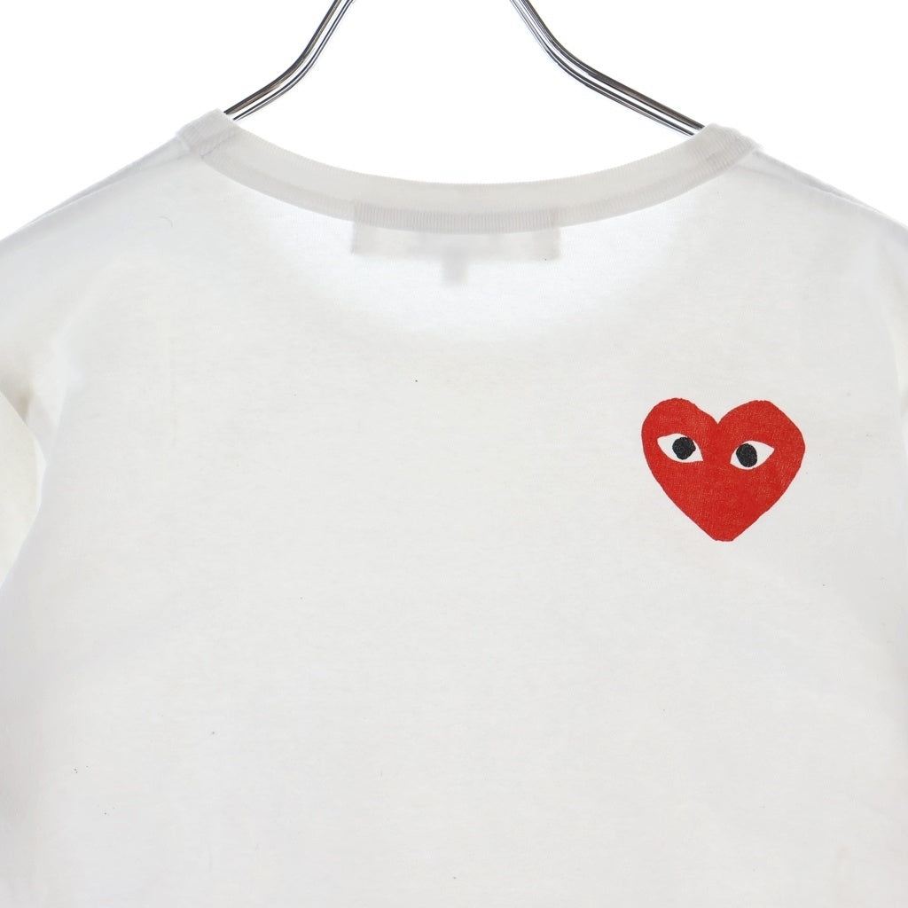 COMME des GARCONS(コムデギャルソン) 20SS ×THE NORTH FACE ノースフェイス ハートロゴ刺繍 半袖コットンTシャツ カットソー ホワイト AE-T201 レディース