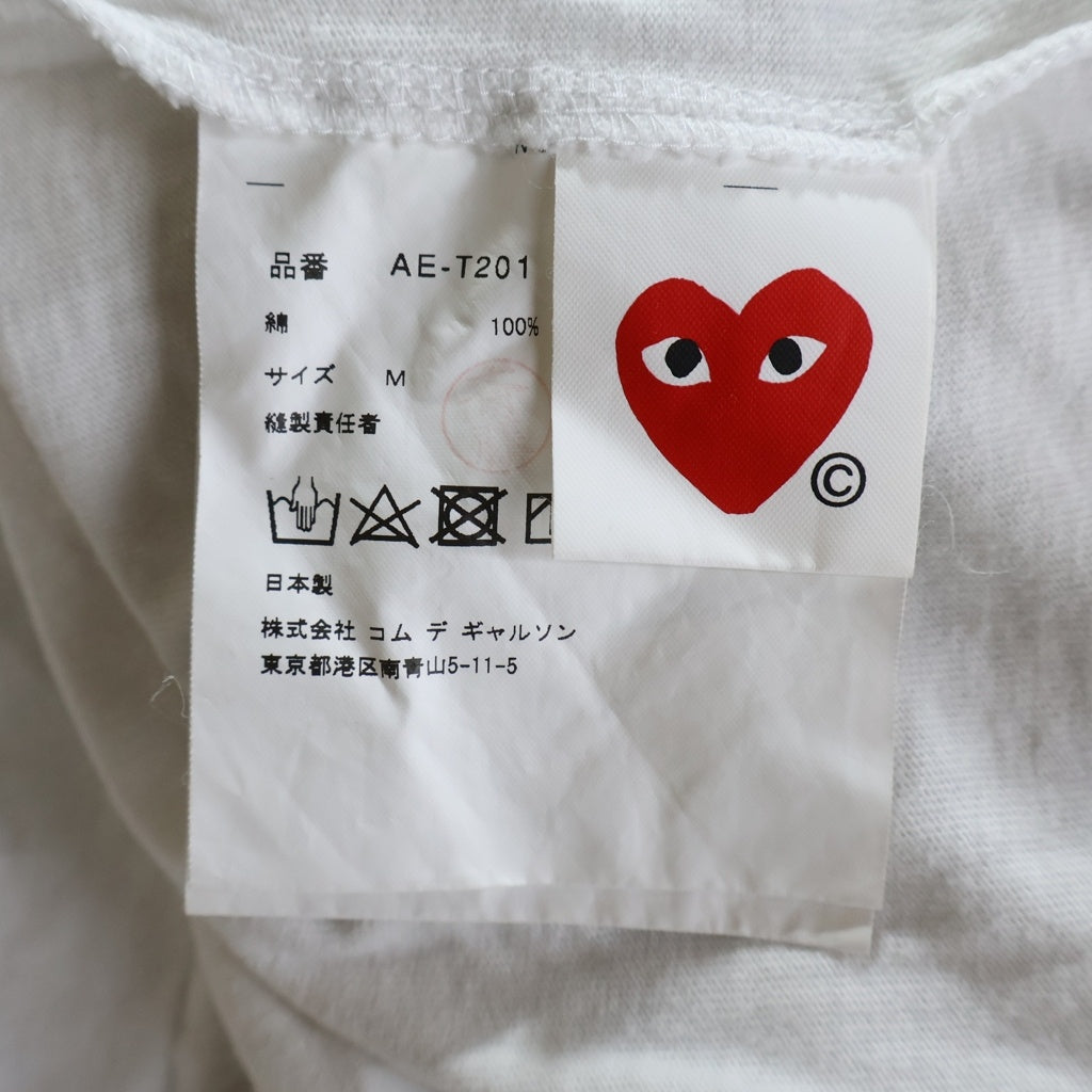 COMME des GARCONS(コムデギャルソン) 20SS ×THE NORTH FACE ノースフェイス ハートロゴ刺繍 半袖コットンTシャツ カットソー ホワイト AE-T201 レディース