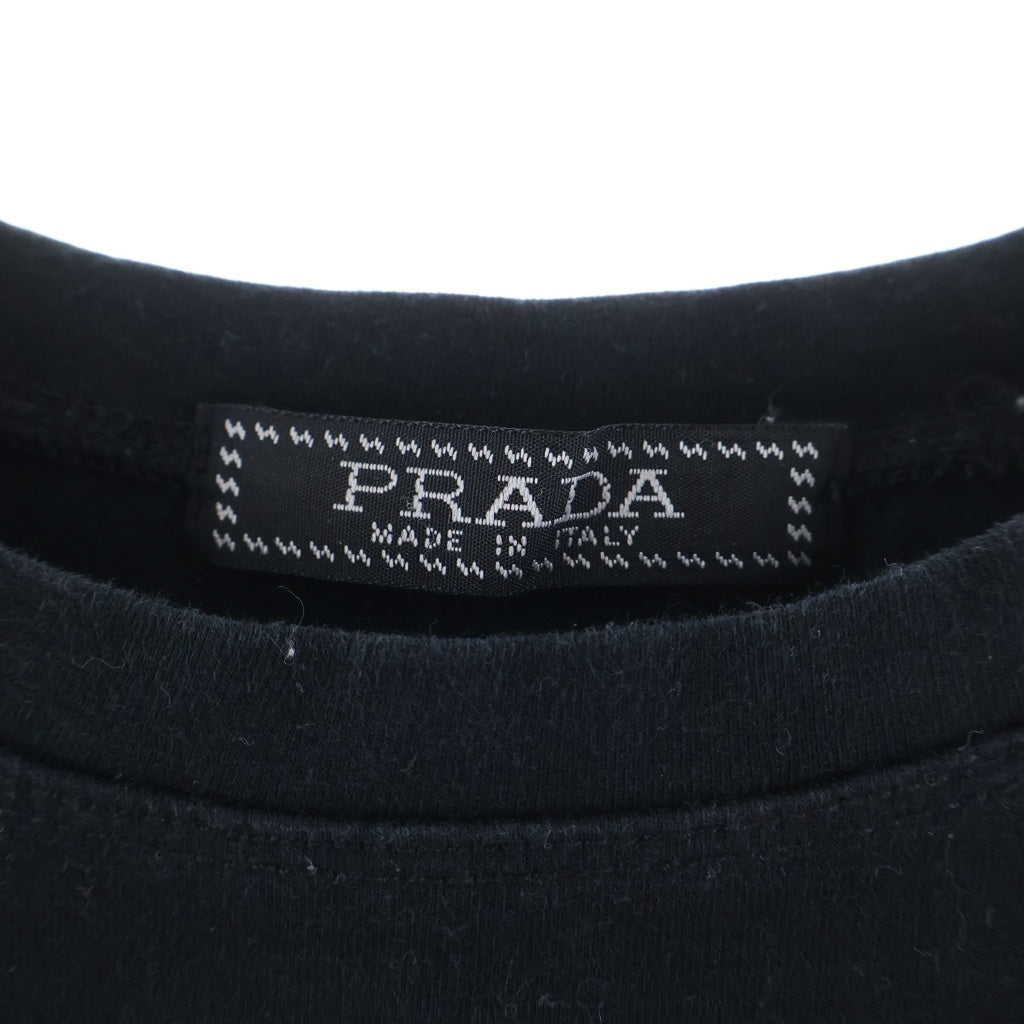 PRADA SPORT(プラダ スポーツ) Lip&Logo Printed Tee リップ ロゴプリント 半袖Tシャツ カットソー コットン ラバーロゴ ブラック レディース