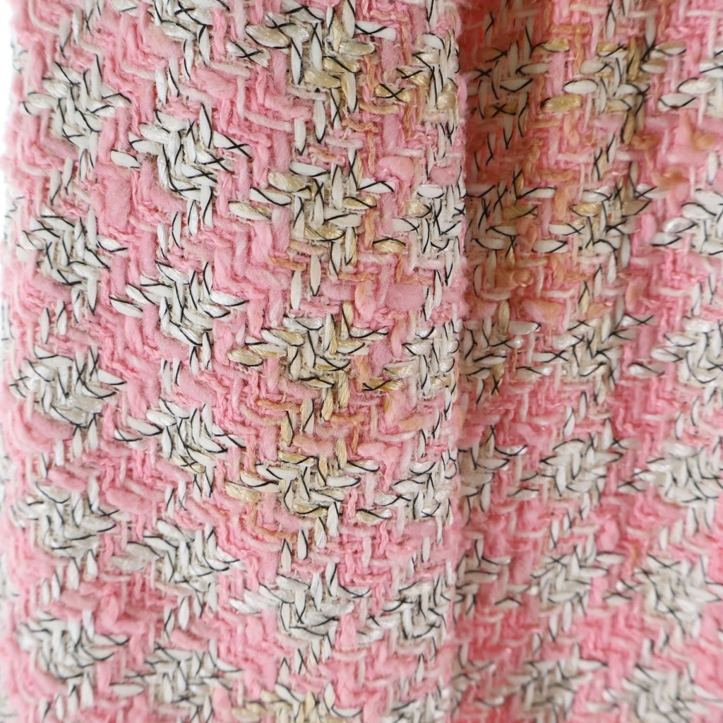 CHANEL(シャネル) 93SS VINTAGE Tweed Set ココマーク ツイードセットアップ ジャケット スカート 手書きタグ ピンク レディース
