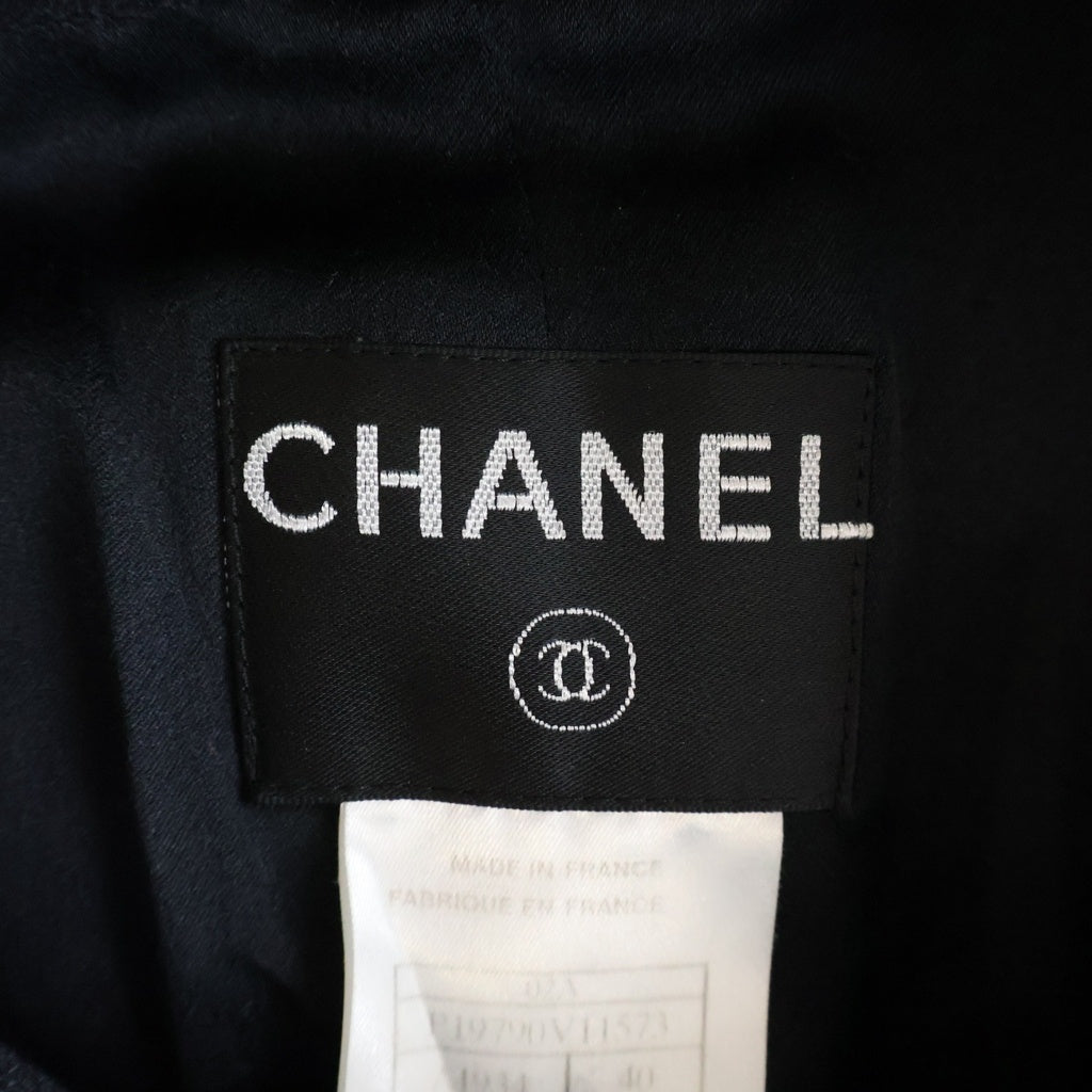 CHANEL(シャネル) 02AW VINTAGE Wool&Cashmere Long Coat ココマークボタン ウール カシミヤ ロングコート ブラック P19790V11573 レディース