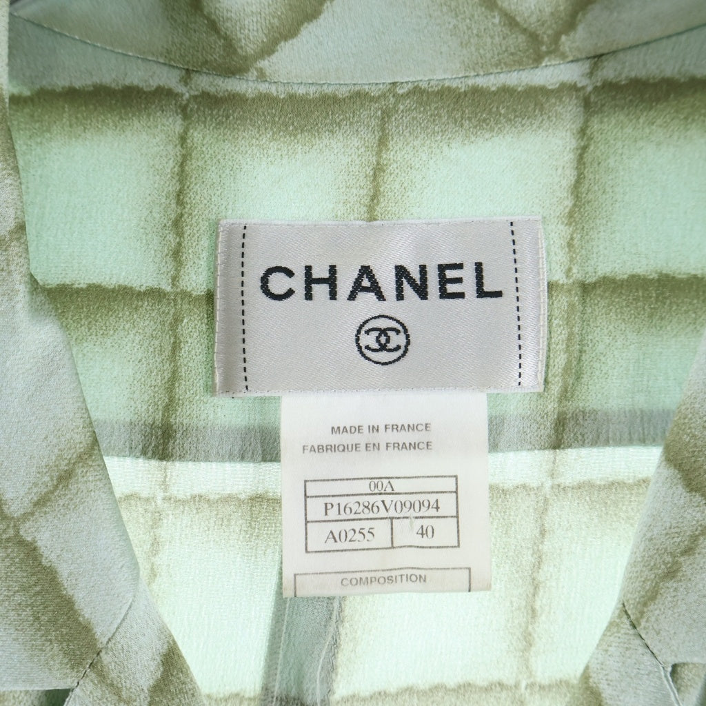 CHANEL(シャネル) 00AW VINTAGE Sleeveless Silk Dress ココマーク ノースリーブ シルクドレス ワンピース ベルト グリーン P16286V090094 レディース