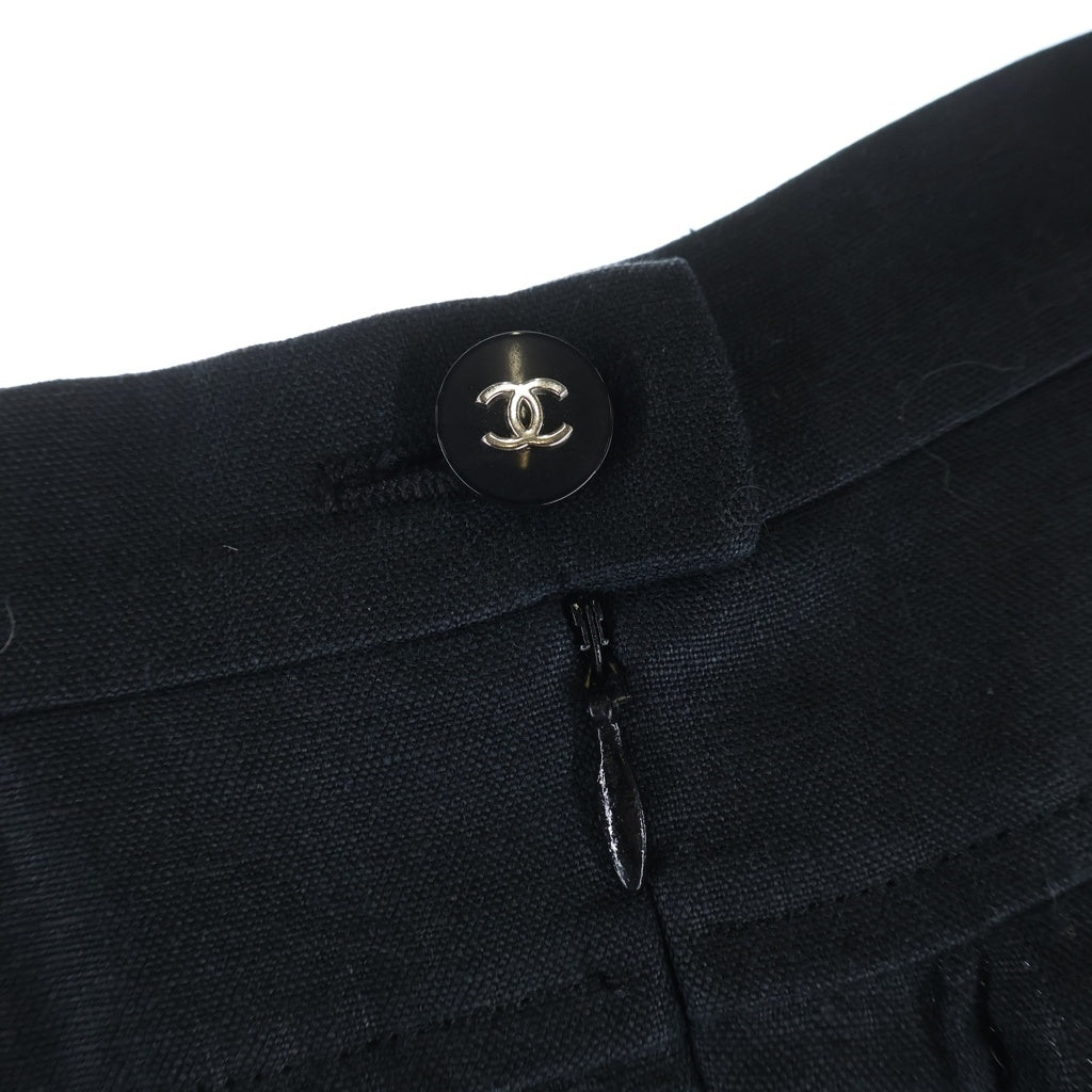 CHANEL(シャネル) 97SS VINTAGE BLAZER SKIRT SET セットアップ ジャケット スカート 総柄 コットン リネン ブラック/マルチカラー P09018W02358 レディース