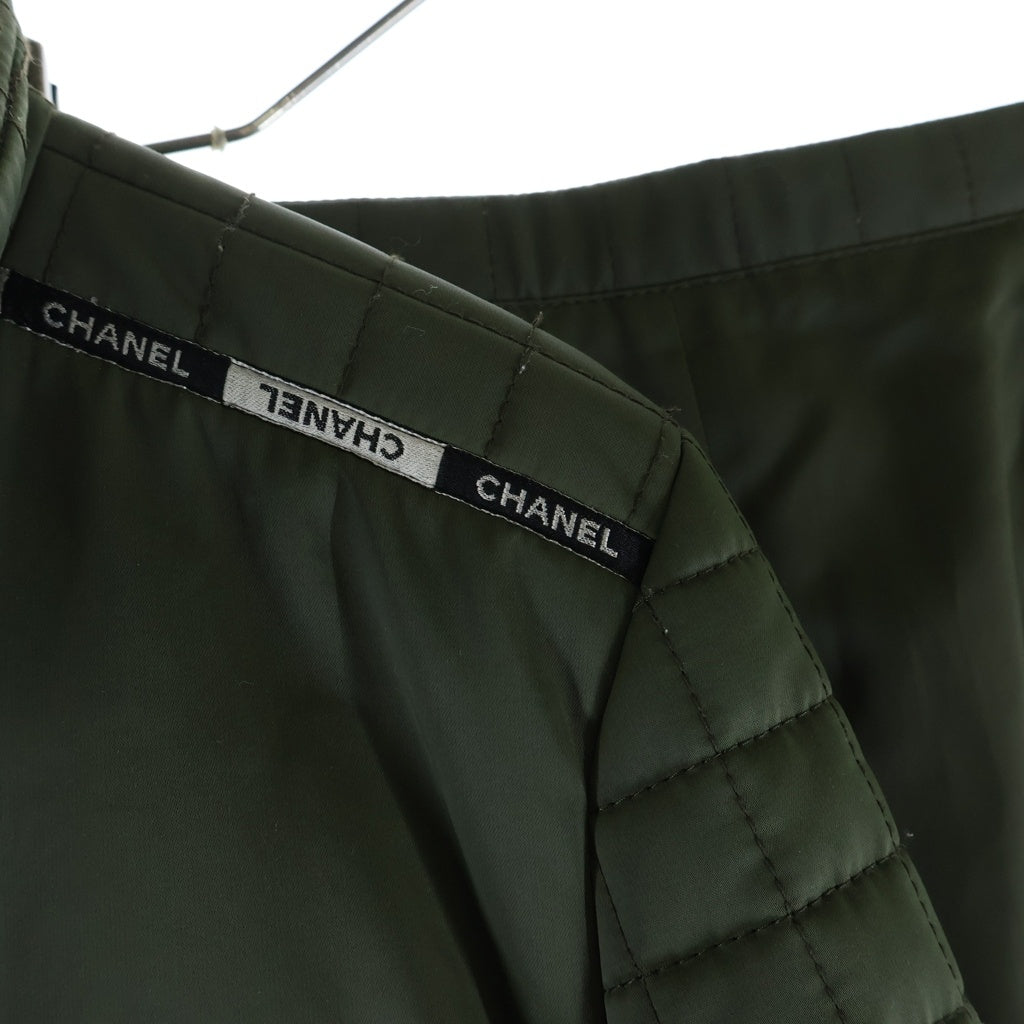 CHANEL(シャネル) 00AW VINTAGE Nylon Quilting Set セットアップ キルティングジャケット スカート ナイロン カーキ P15948V08891 レディース