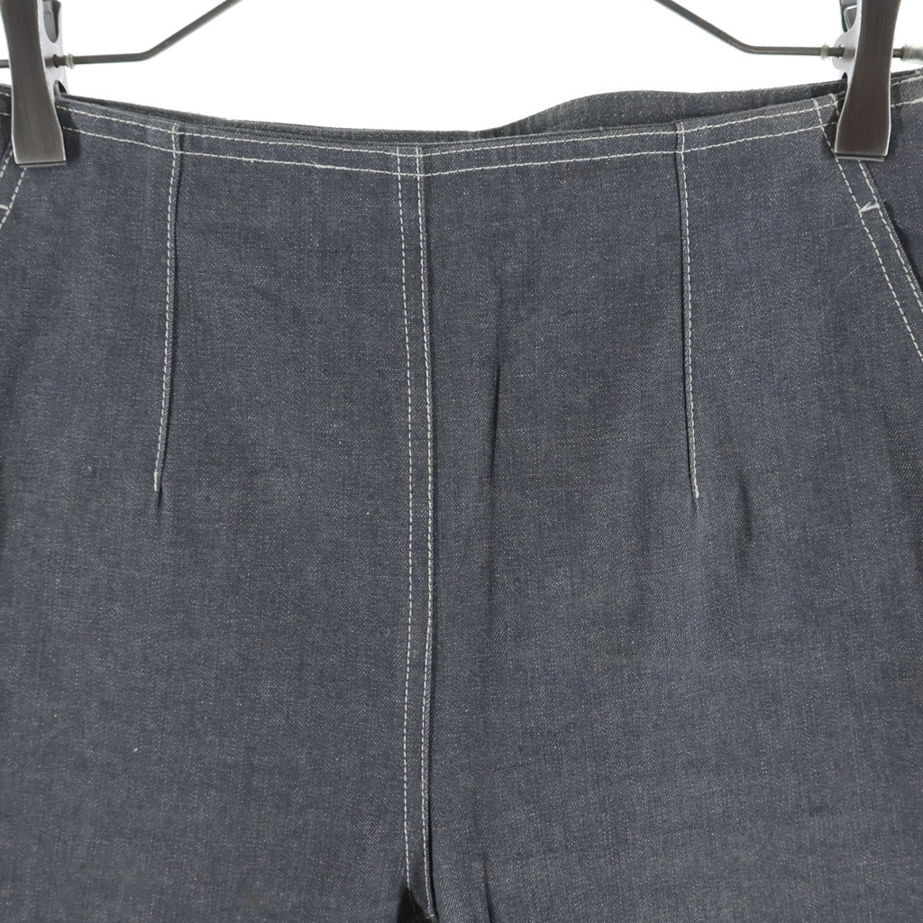 CHANEL(シャネル) 01SS VINTAGE Crystal CC logo Wide Denim Pants クリスタルココマーク ワイドフレアデニムパンツ ロゴ グレー P17666V09976 レディース