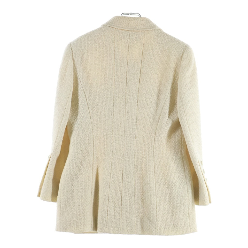 CHANEL(シャネル) 95AW VINATGE Wool Tweed Jacket ウールツイードジャケット ココマークボタン フランス製 アイボリー P05767V04371 レディース