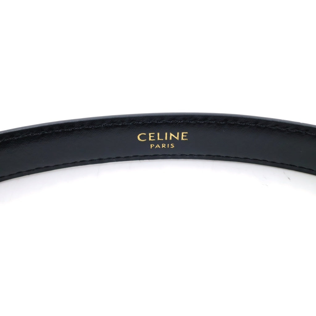 CELINE(セリーヌ) トリオンフ カーフスキン ゴールド金具 ベルト #70 ブラック レディース