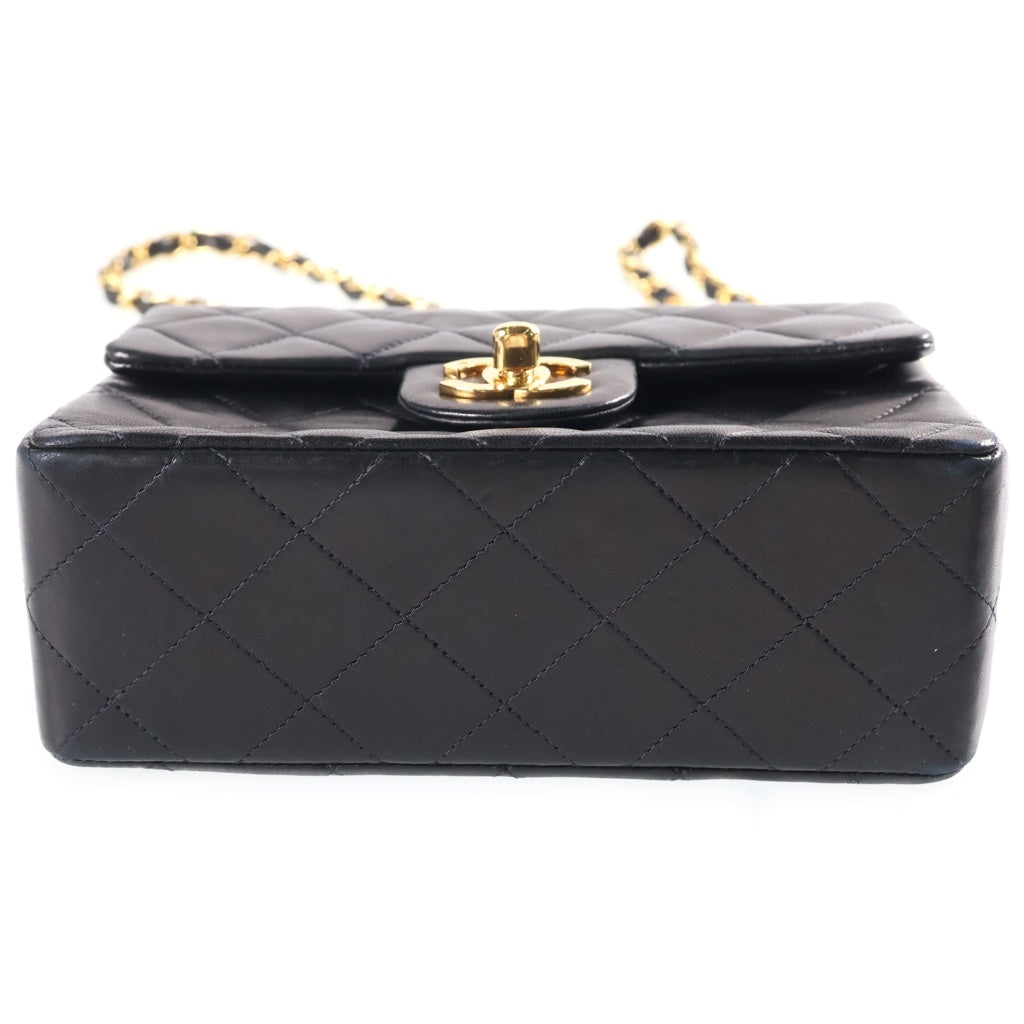 CHANEL(シャネル) ミニマトラッセ17 ラムスキン レザー チェーン ショルダーバッグ ゴールド金具 ブラック レディース
