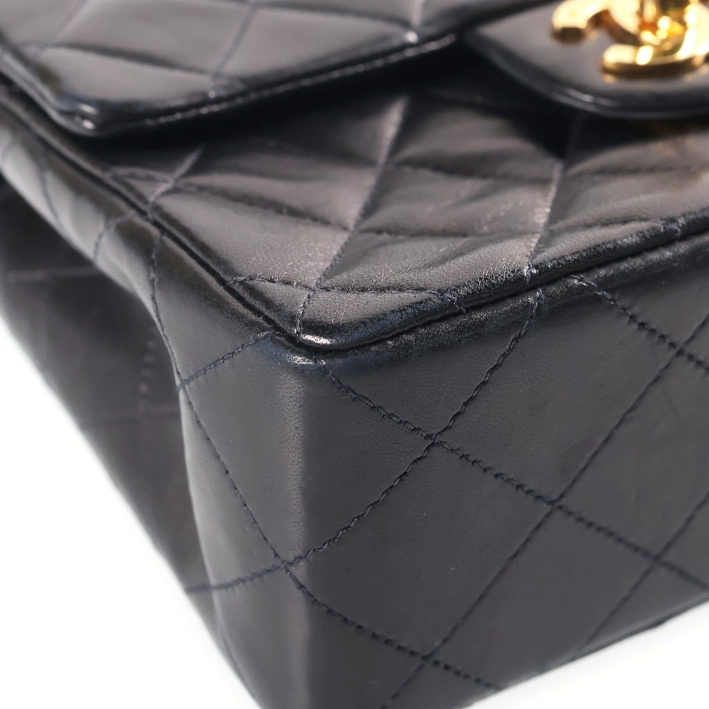 CHANEL(シャネル) ミニマトラッセ17 ラムスキン レザー チェーン ショルダーバッグ ゴールド金具 ブラック レディース